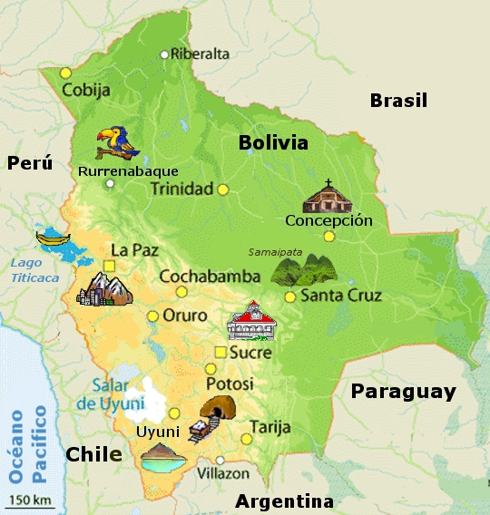 Carte Bolivie, voyage Bolivie