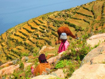 Habitants - ile du soleil - Lac Titicaca, Bolivie